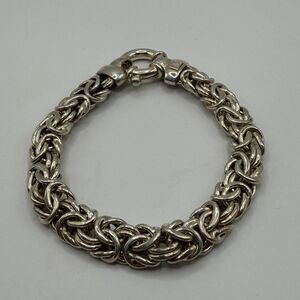 Milor Italy 925 Sterling Silver Byzantine Link Bracelet 7" 24.5g